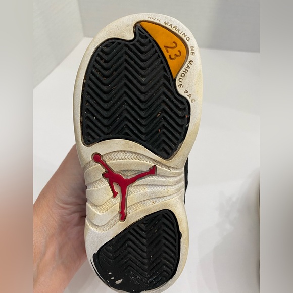 Child's Nike Air Jordans 12 Retro Size 8C Black Suede on Black with Rubber Sole - Picture 8 of 11
